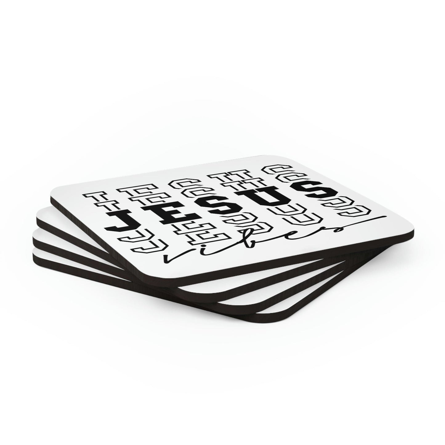 Home Decor - Coaster Set - 4 Piece Home/office - Jesus Vibes Christian Inspiration